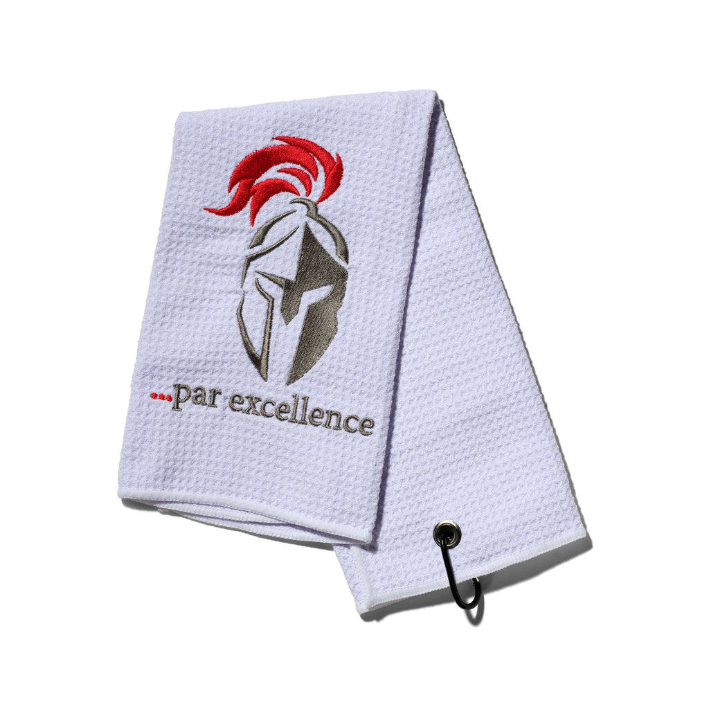 A white sports towel