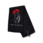 A black sports towel