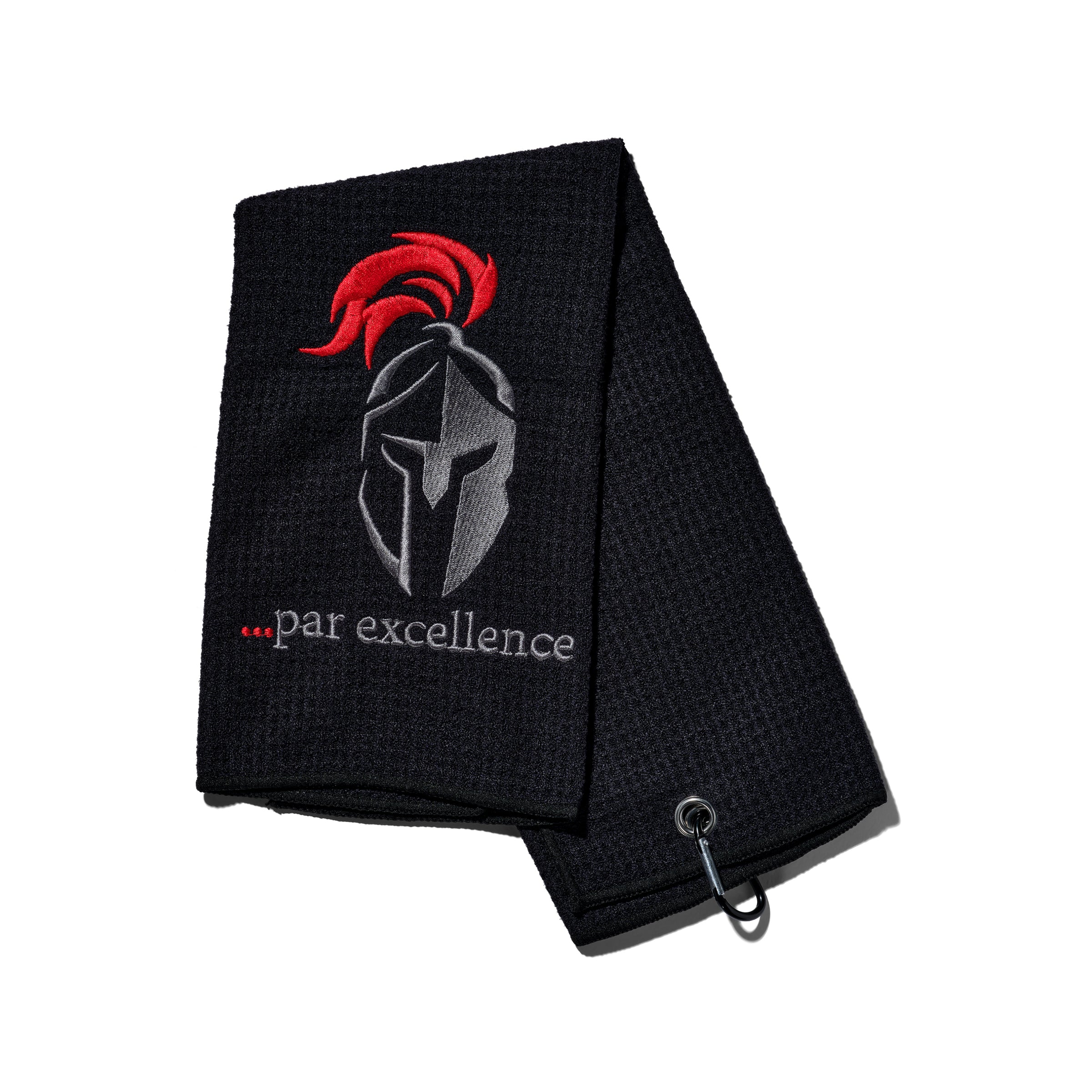 A black sports towel