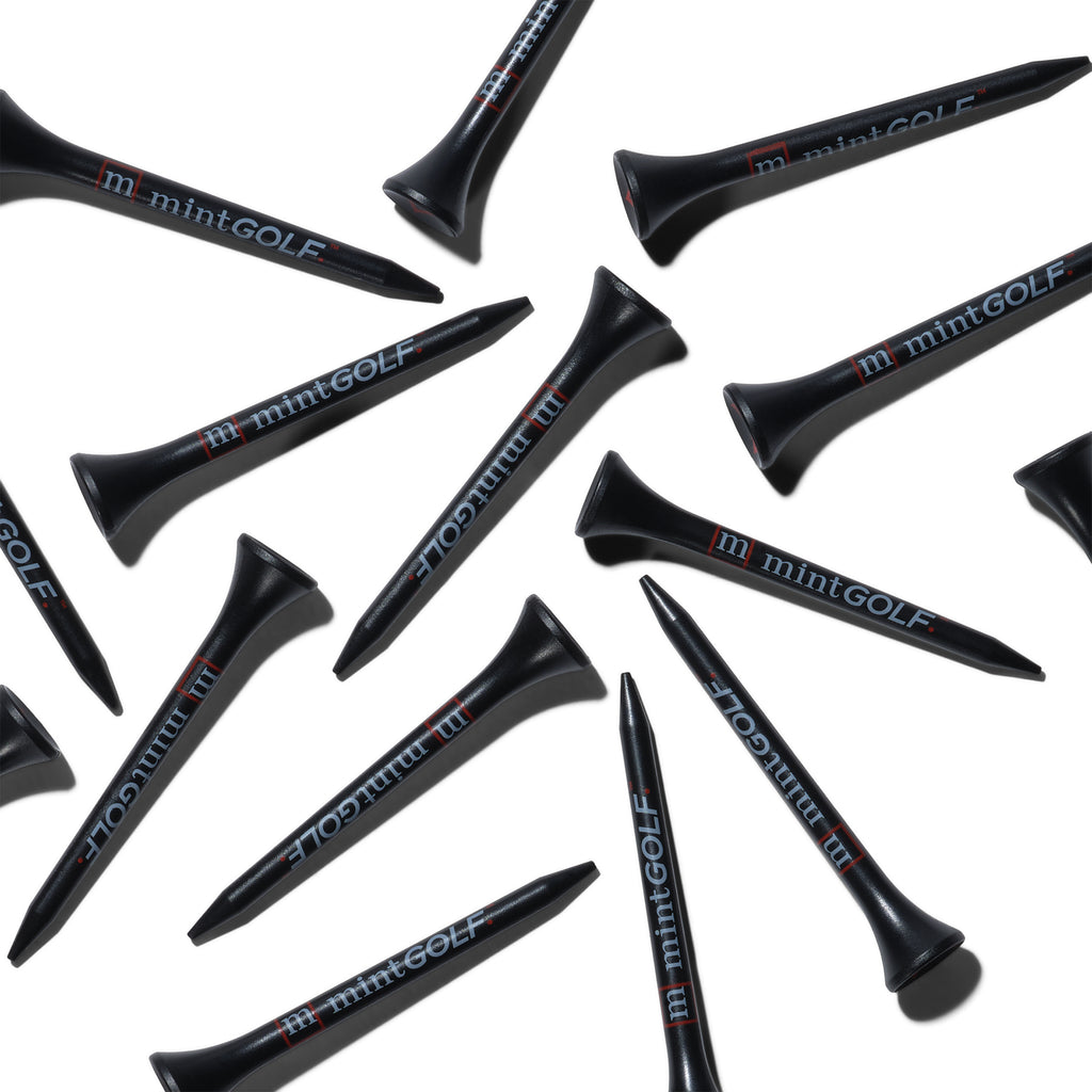 Golf tees on a white backgound
