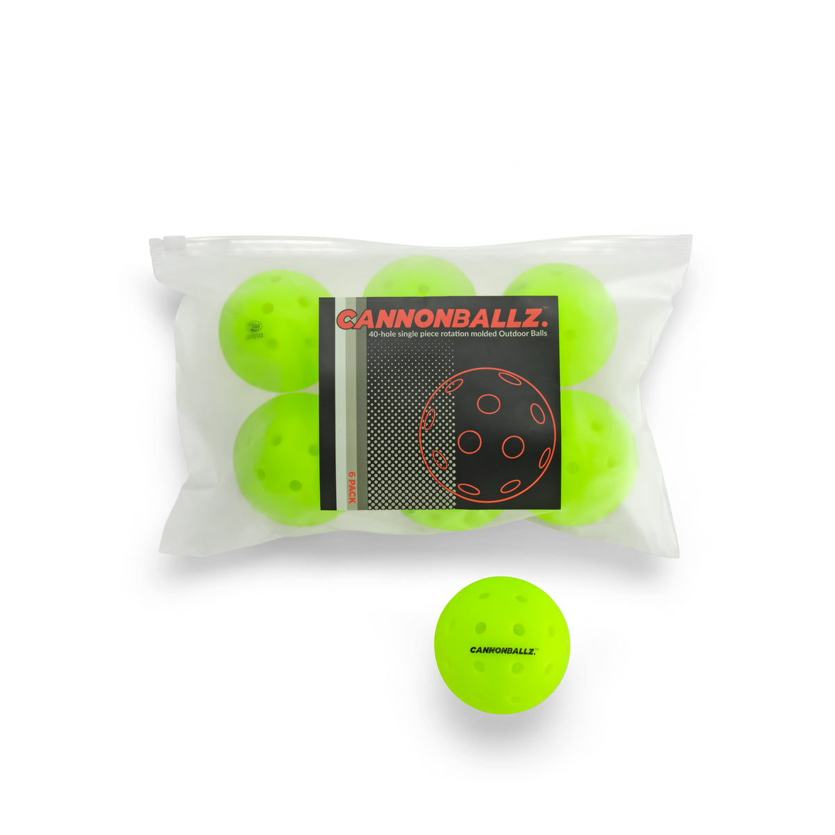 Cannonballz™ 40 Hole Outdoor balls 6-Pack Pouch