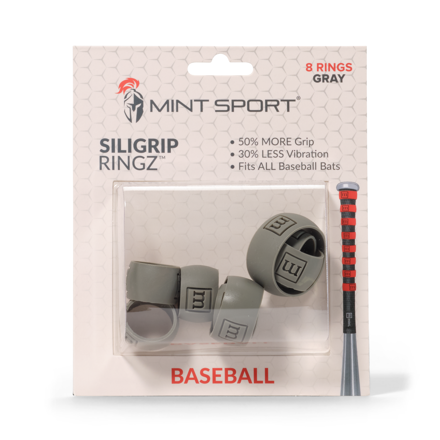SiliGrip Ringz™ Baseball, Gray