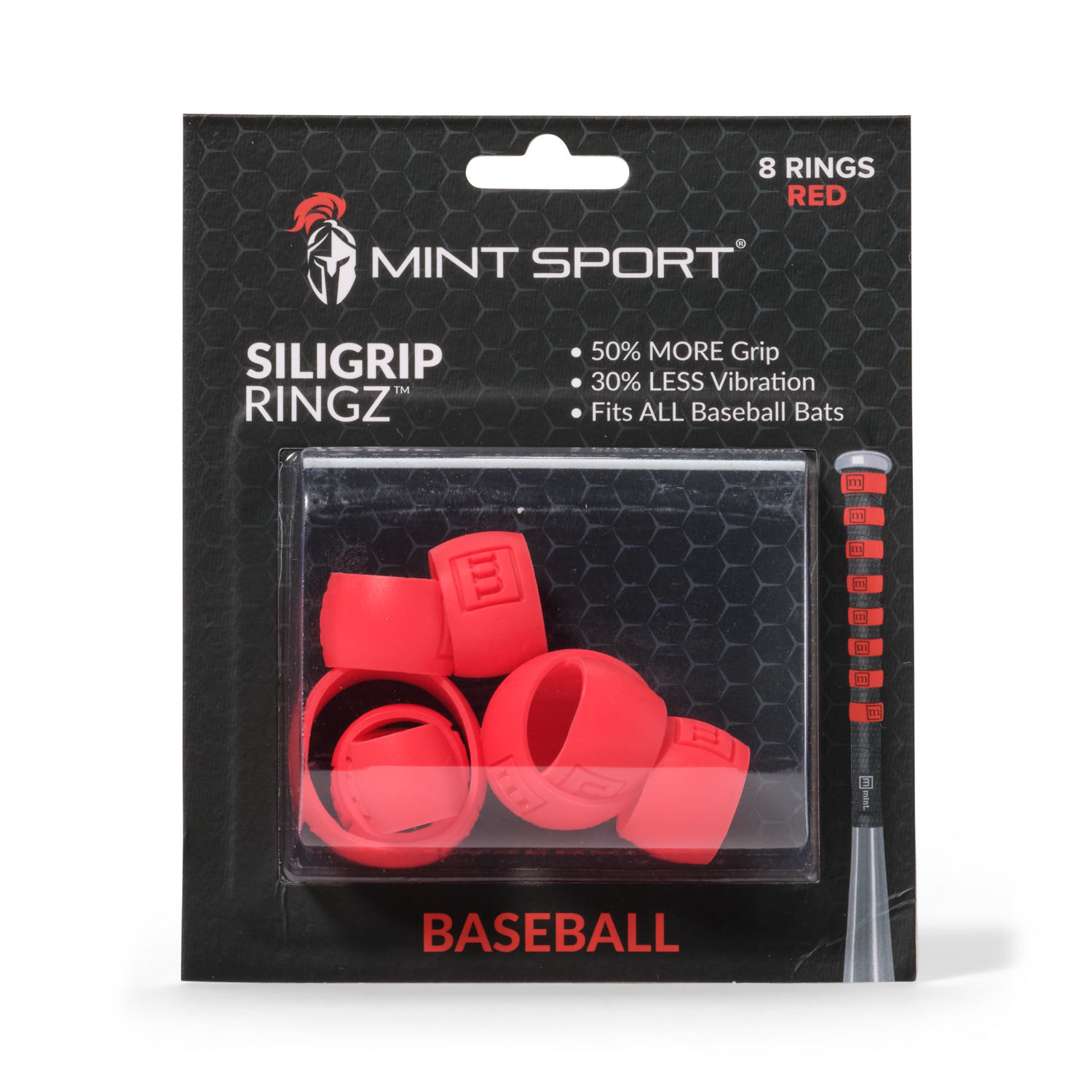 SiliGrip Ringz™ Baseball, Red