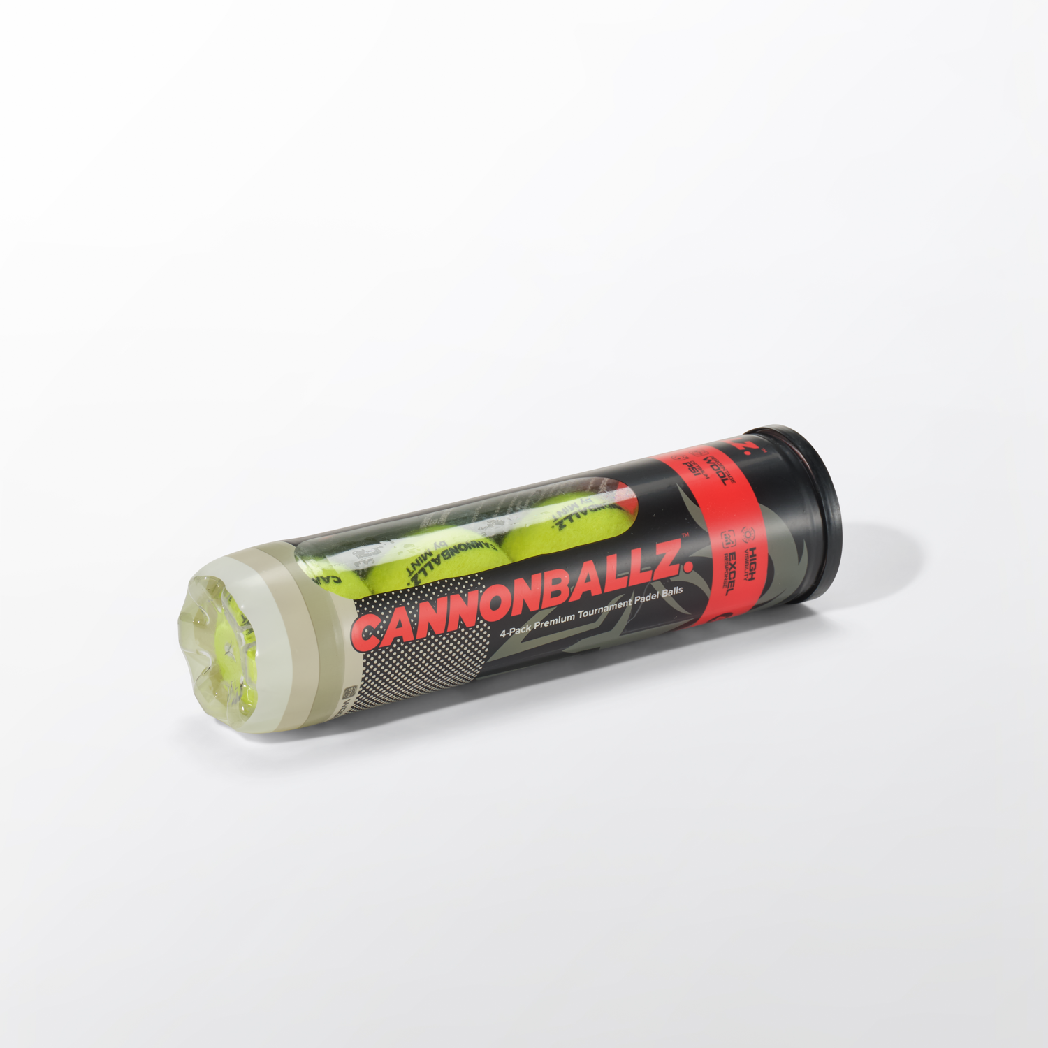 Cannonballz™ Premium Tournament Padel Balls — 4-Pack | FIP Approved