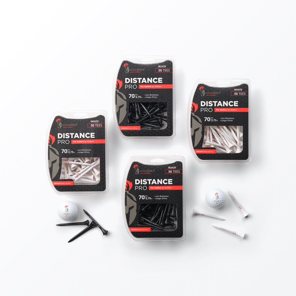 MintGOLF™ Distance Pro Premium Plastic Golf Tees, White