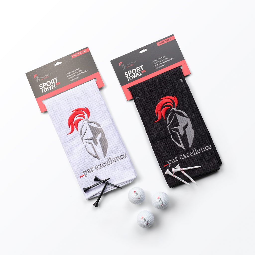 MintGOLF™ Sport Dri Microfiber Golf Towel, Black