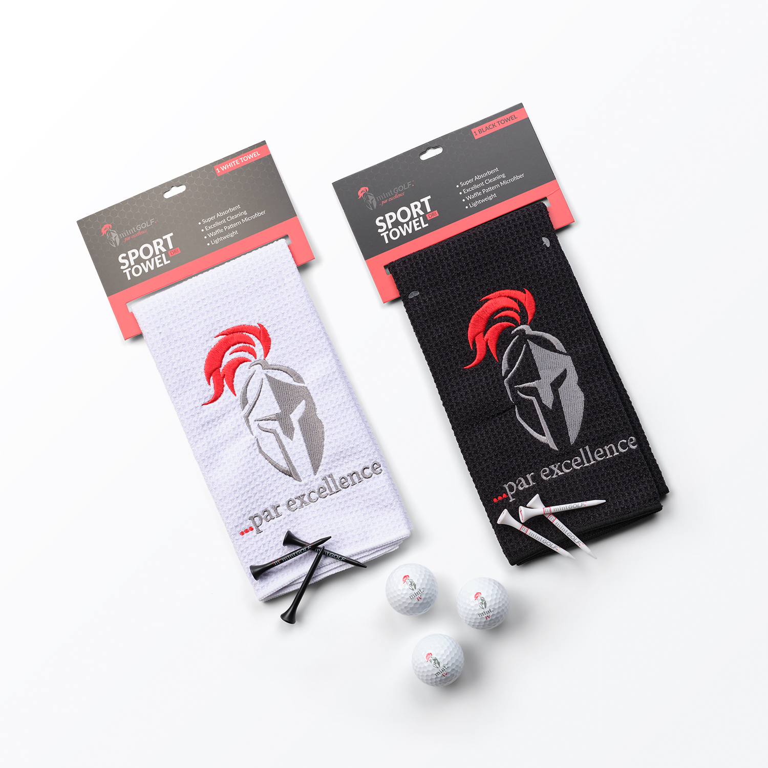 MintGOLF™ Sport Dri Microfiber Golf Towel, Black