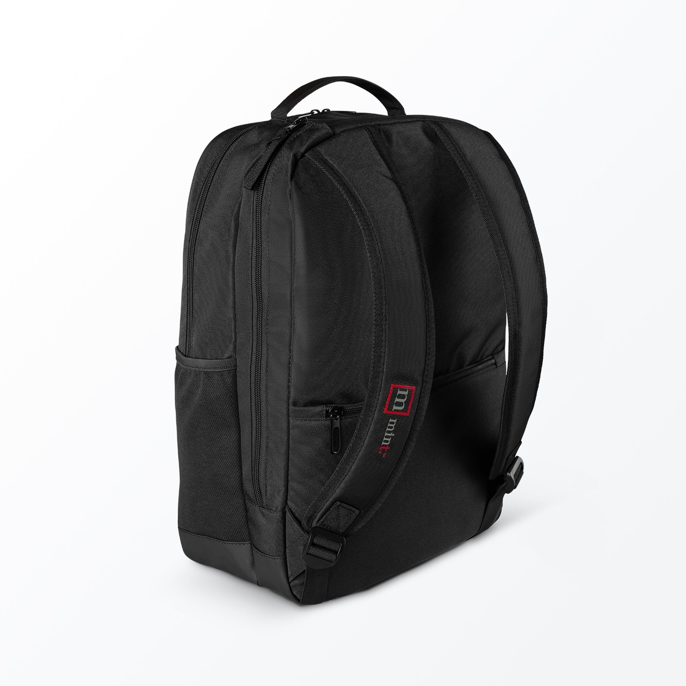 A black Mint Pro Spartan Paddle Backpack with red and gray accents.