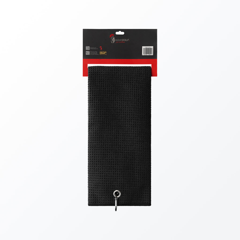 MintGOLF™ Sport Dri Microfiber Golf Towel, Black