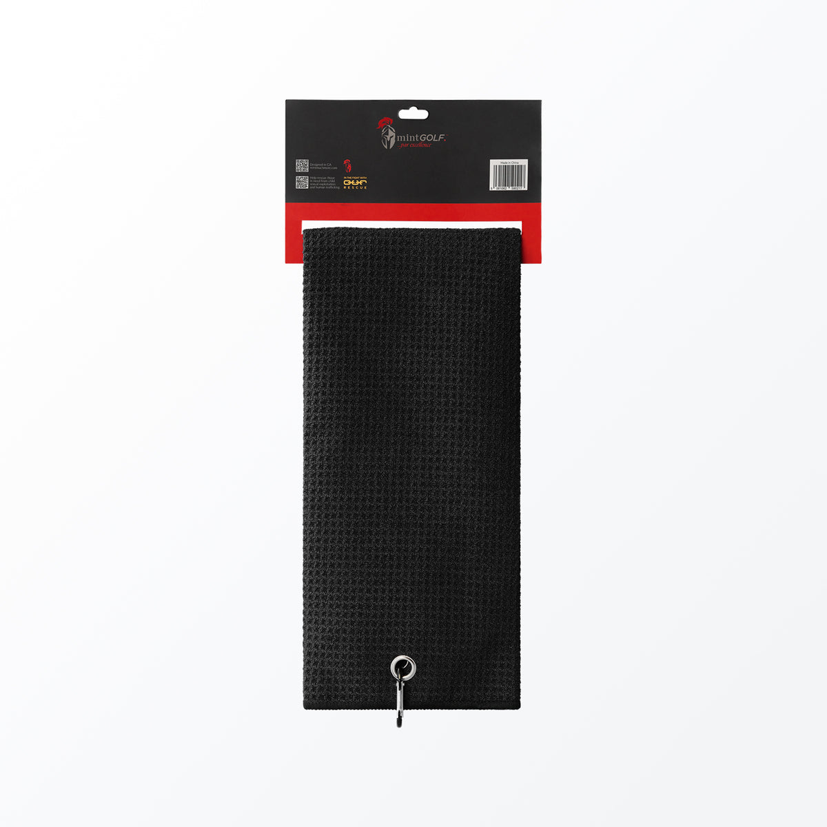 MintGOLF™ Sport Dri Microfiber Golf Towel, Black