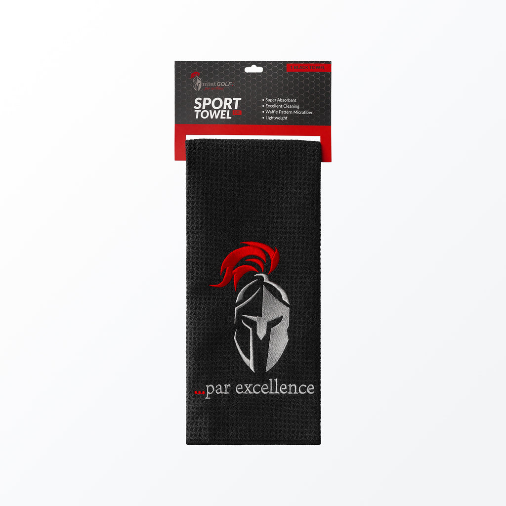MintGOLF™ Sport Dri Microfiber Golf Towel, Black