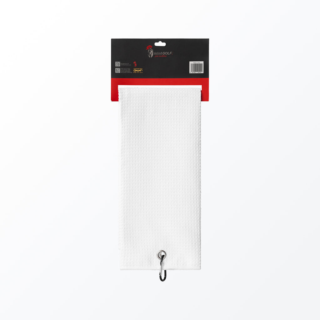 MintGOLF™ Sport Dri Microfiber Golf Towel, White