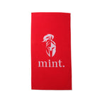 MINT Premium Red Beach Towel Opened Flat View
