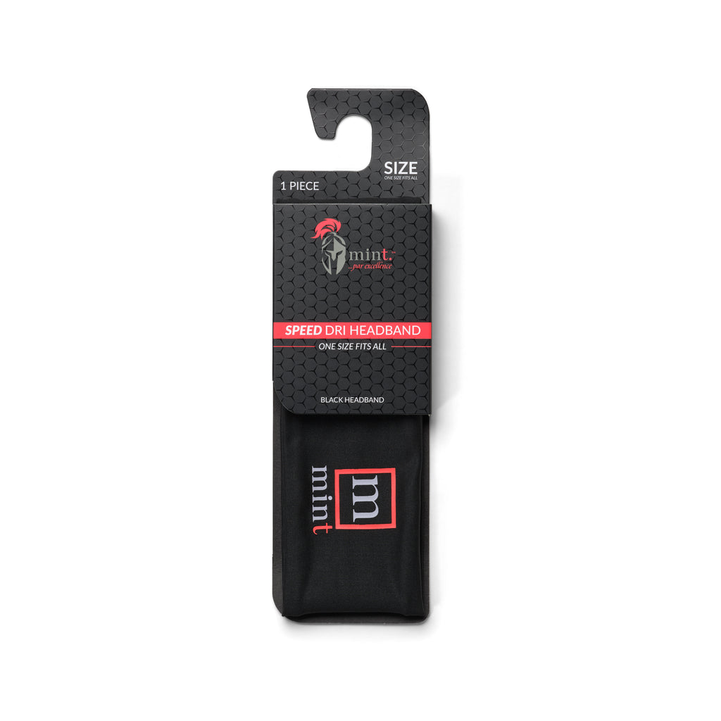 MINT Black Speed Dri Headband in Package