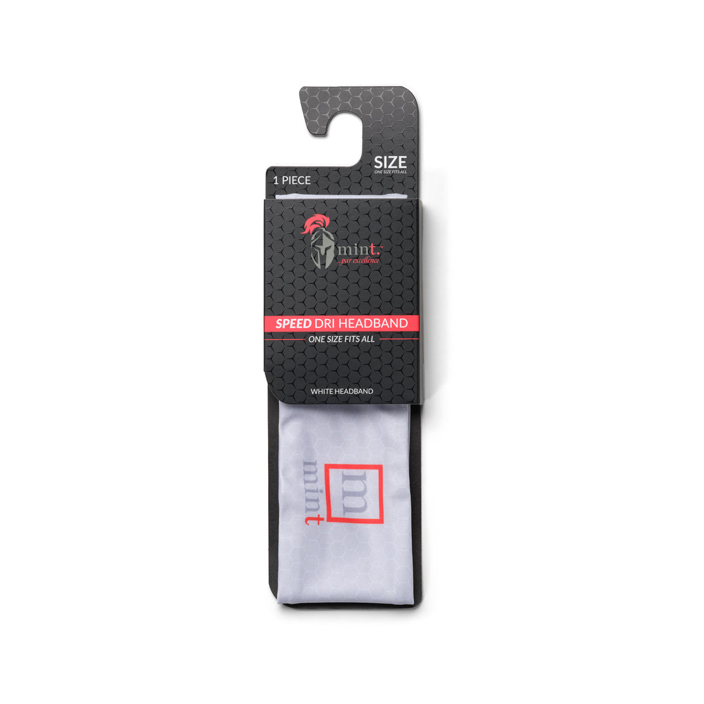 MINT White Speed Dri Headband in Package