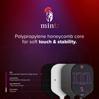 Mint table tennis paddle with polypropylene honeycomb core on a dark background