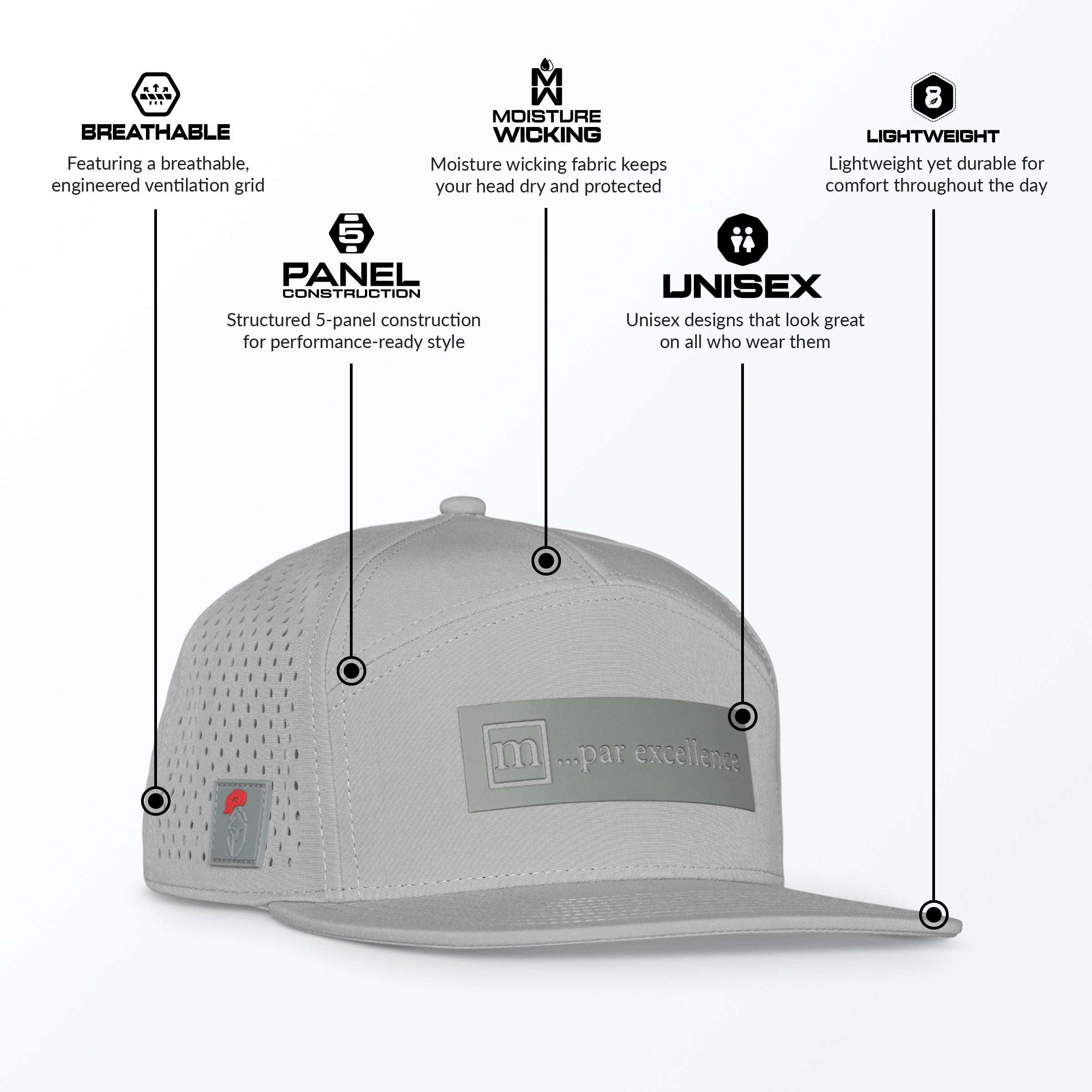 Grey Mint LuxxTrux Par Excellence Trucker Hat Tech Details