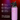 Purple insulated water bottle with features highlighted on a dark background