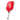 Red pickleball paddle with white handle on a white background
