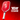 Red pickleball paddle with white handle on a red background, featuring '16 MM Honeycomb Core' text.