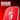 Red martial arts pad with white logo and text on a red background