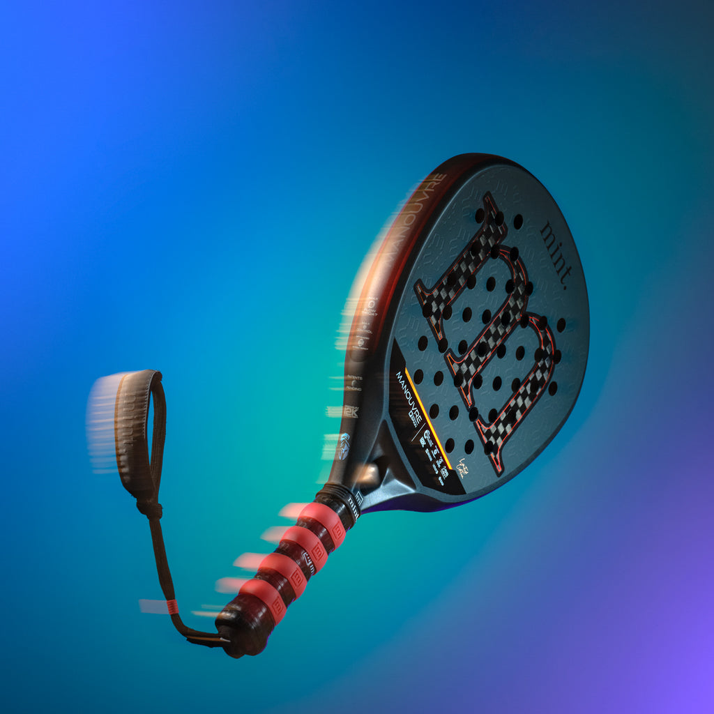 Mint Sport Manouvre padel on a blue and purple background