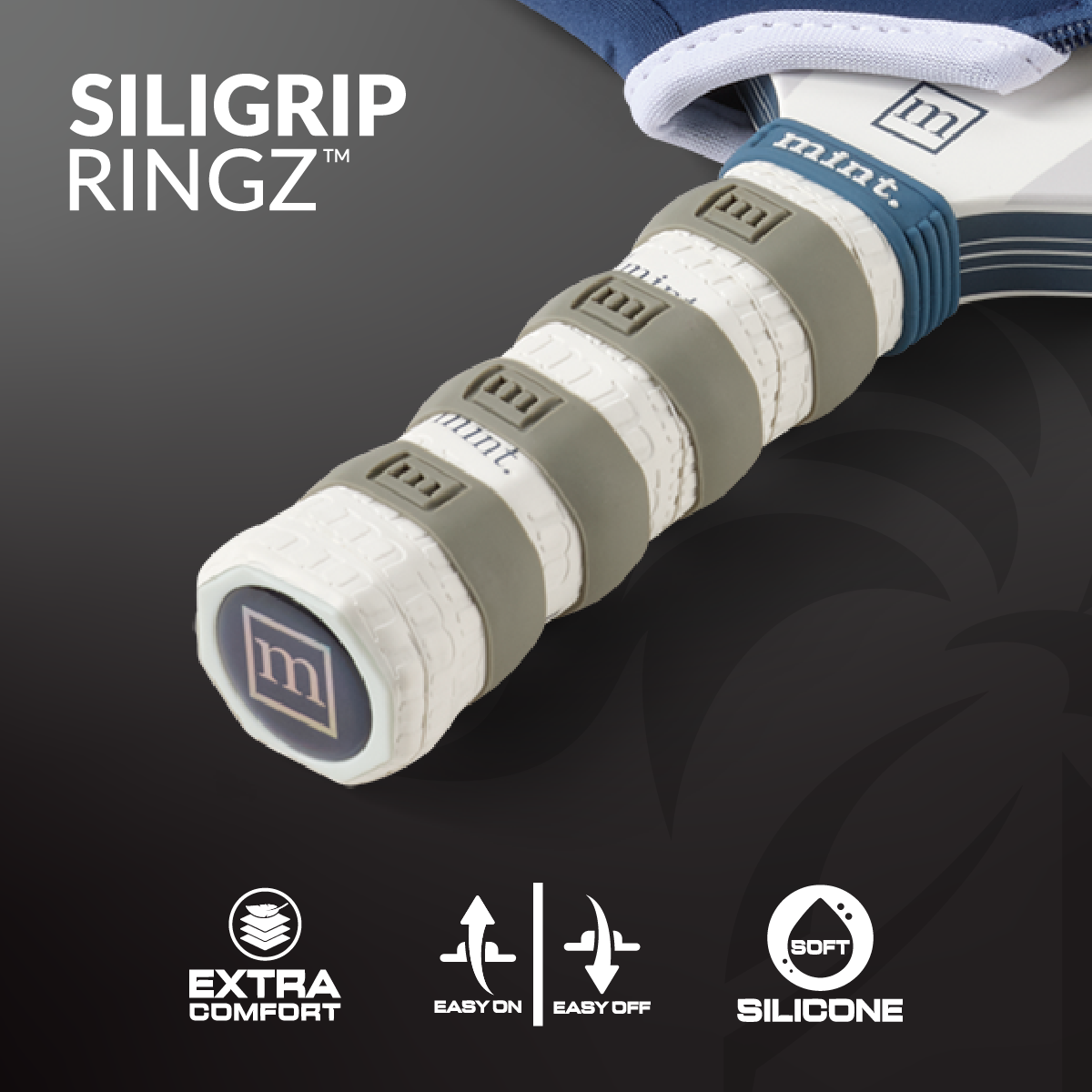 SiliGrip Ringz™ Racket Grip, Gray