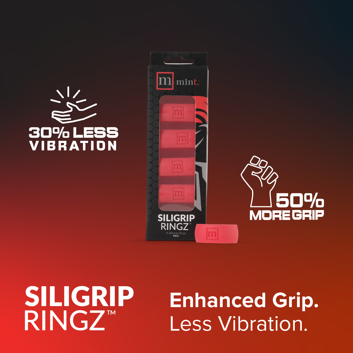 SiliGrip Ringz™ Racket Grip, Red