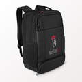 Black backpack with 'mint' logo on a white background