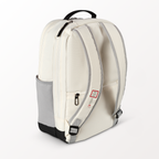 White backpack with gray accents on a white background