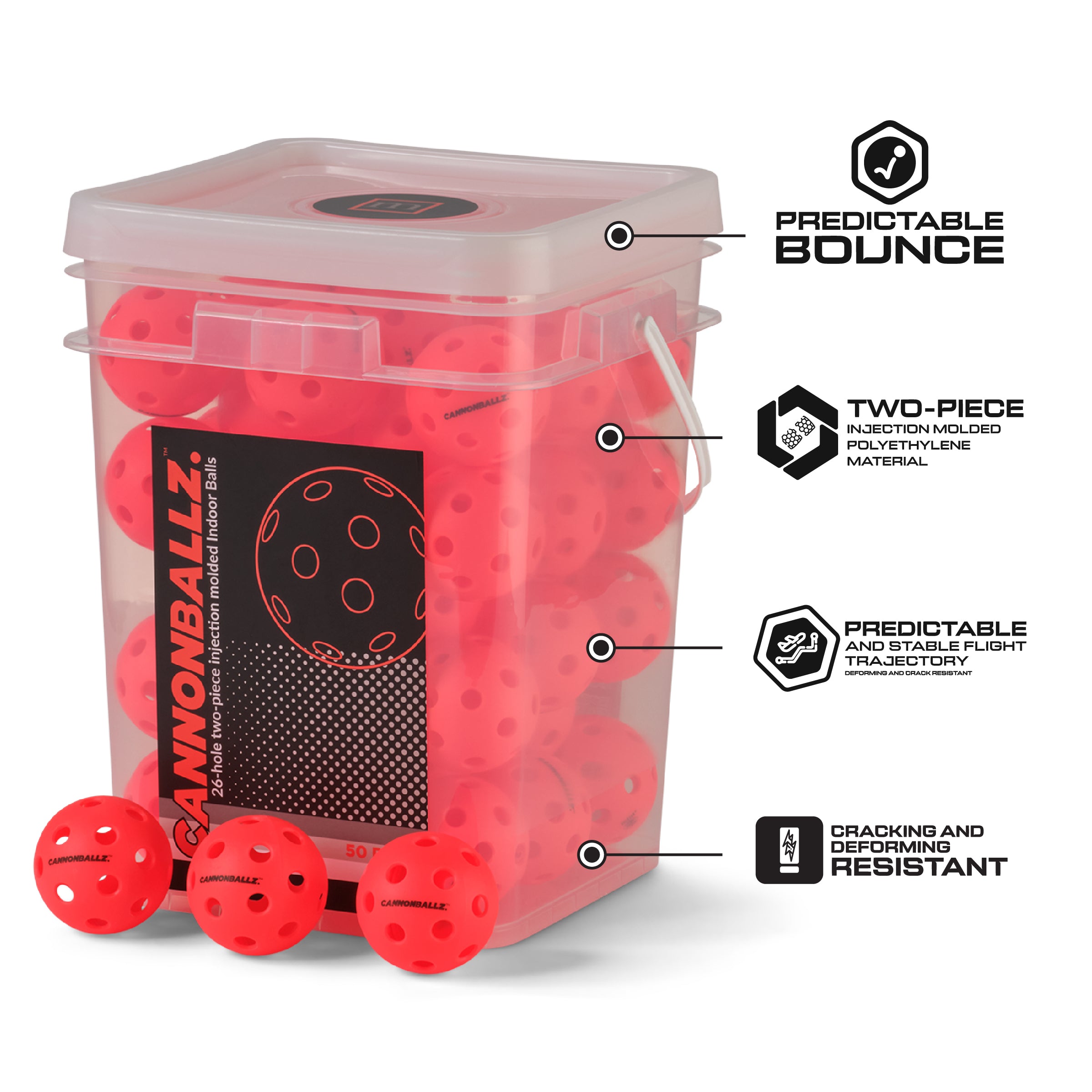 Cannonballz™ 26 Hole Indoor balls 50-Pack