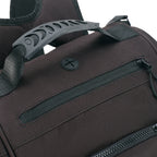 Unleash Tournament Bag in Black, top handle and zip pocket with earphone port