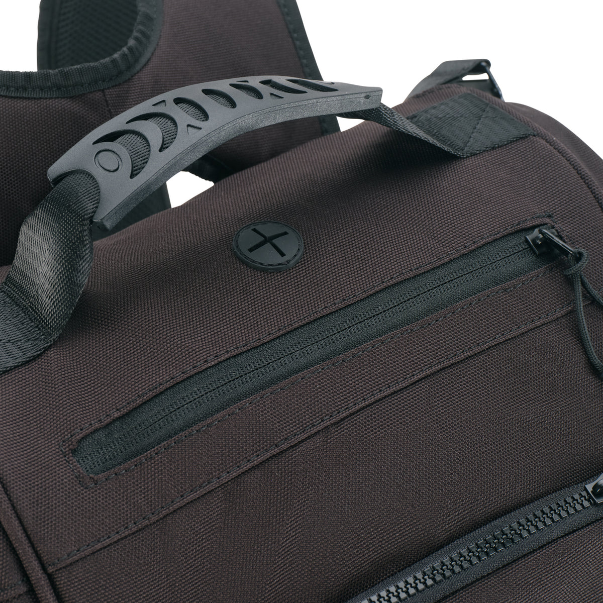 Unleash Tournament Bag in Black, top handle and zip pocket with earphone port