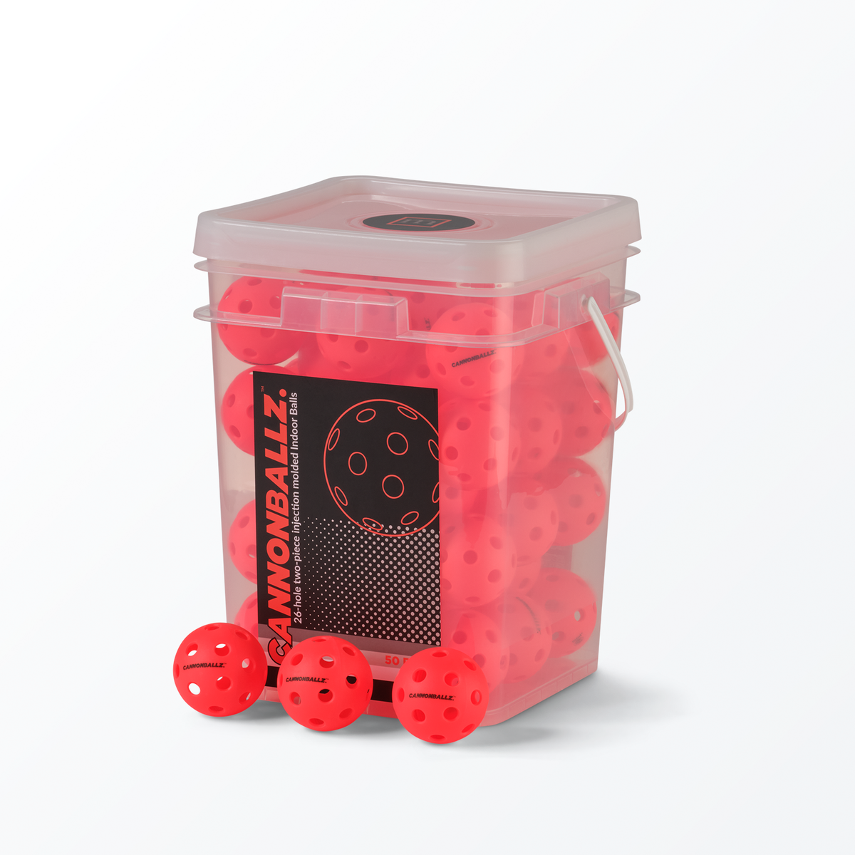 Mint Cannonballz 26 Hole Indoor Pickleballs 50-Pack (Fluorescent