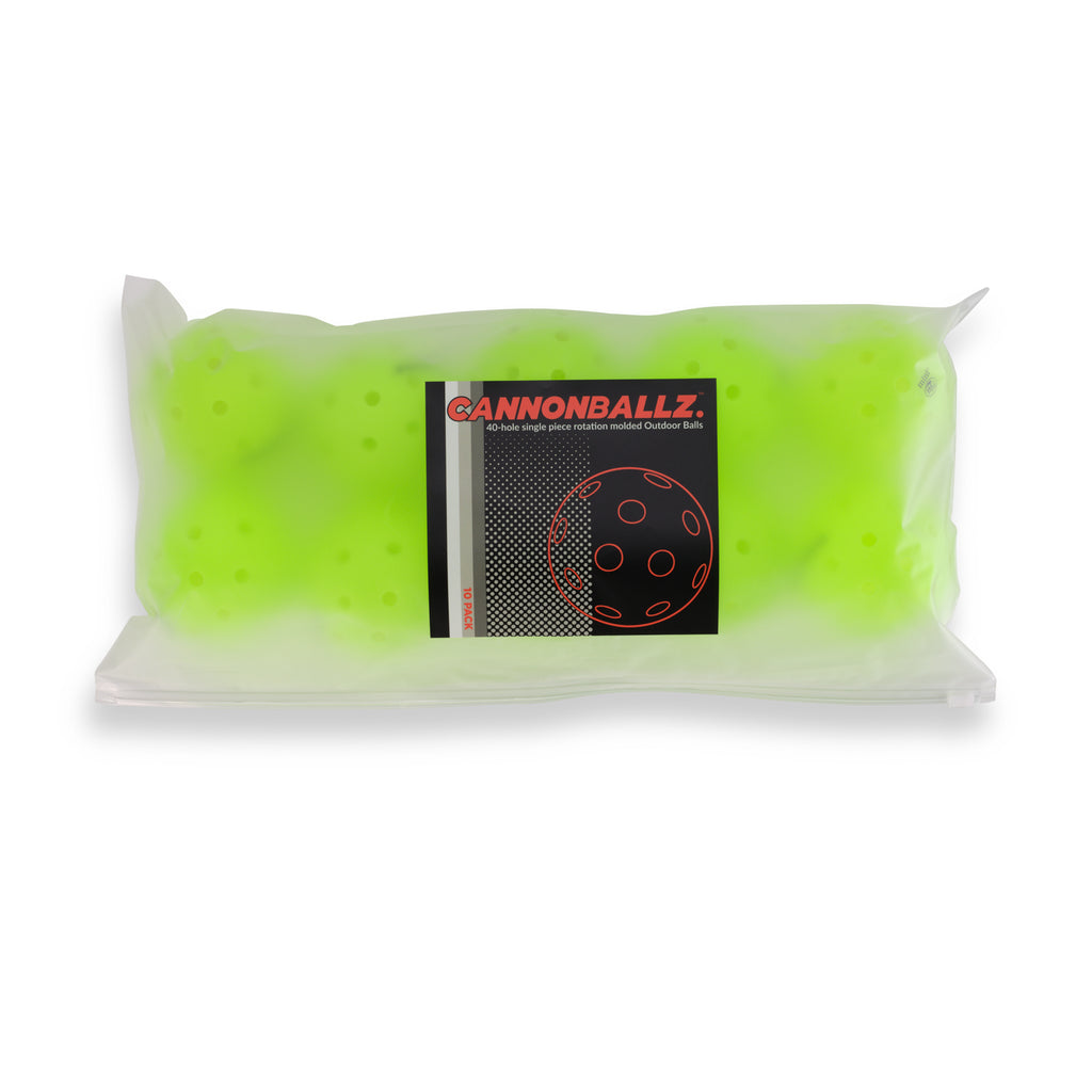 Cannonballz™ 40 Hole Outdoor Pickleballs 10-Pack Pouch