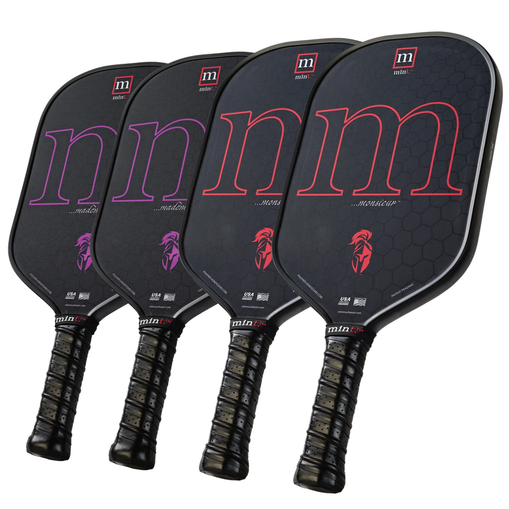 A set of four paddles, two Mademoiselle and two Monsieur