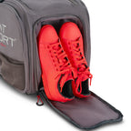 Unleash Tournament Bag in Gray, court shoes stored in the separate shoe compartment