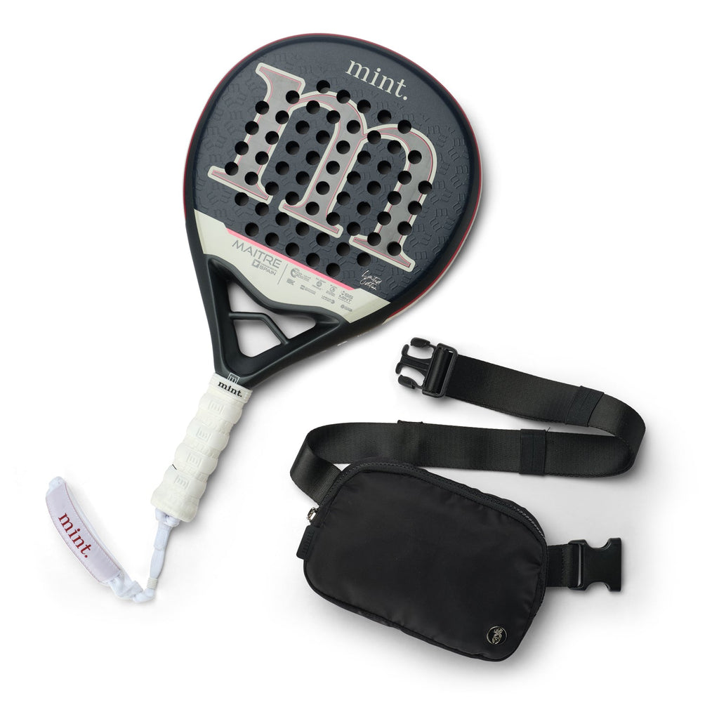 Mint Maitre Padel Racket with Free Belt Bag - Black