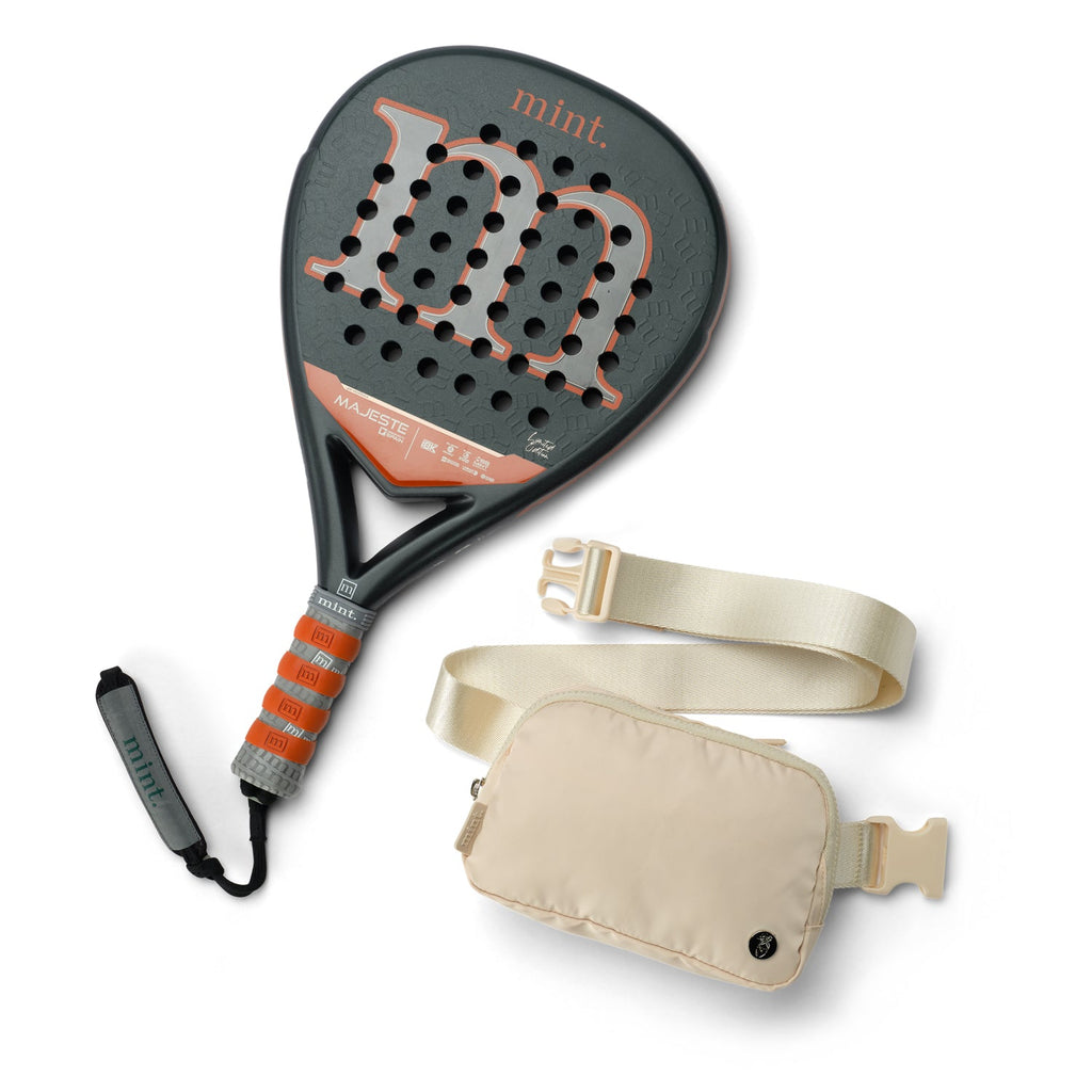 Mint Majeste Padel Racket with Free Belt Bag - Cream