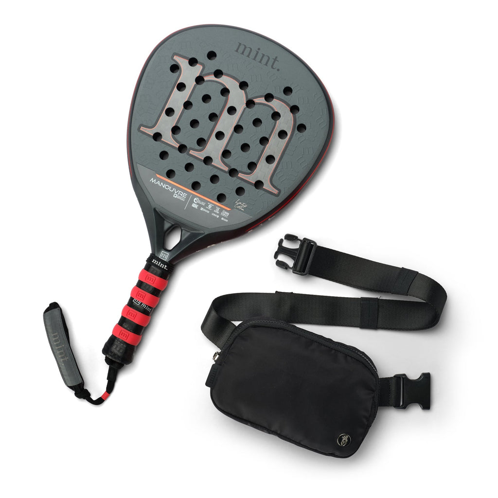 Mint Manouvre Padel Racket with Free Belt Bag - Black