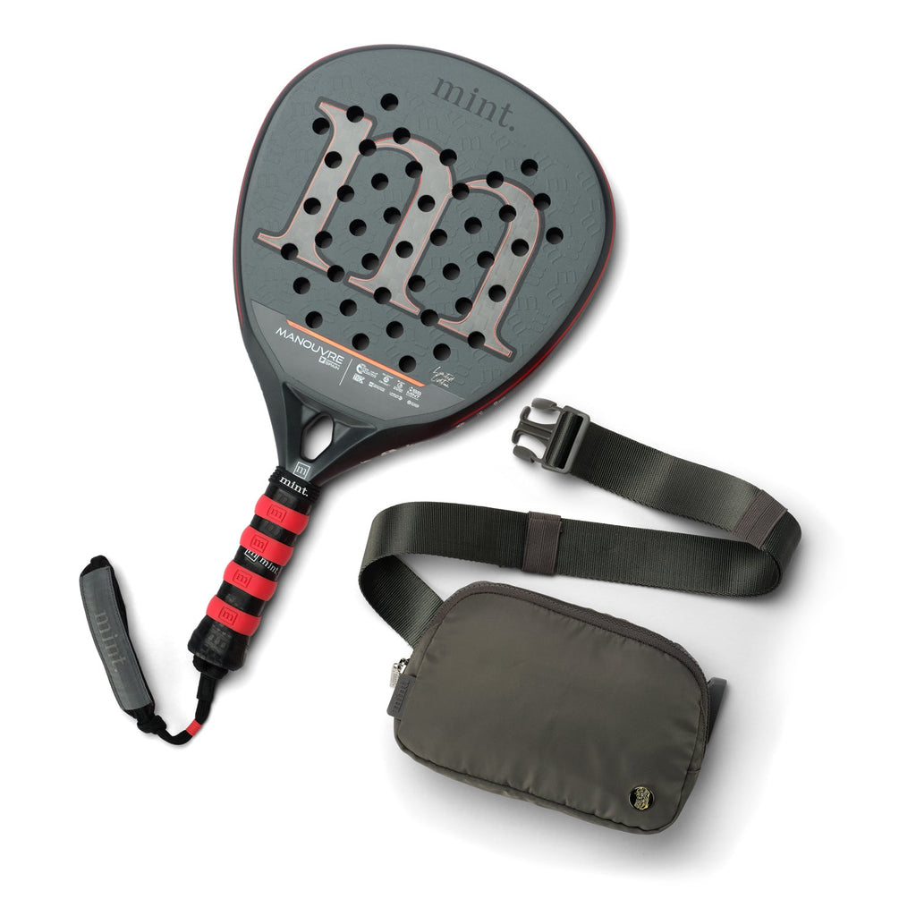 Mint Manouvre Padel Racket with Free Belt Bag - Dark Gray