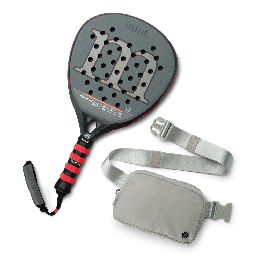 Mint Manouvre Padel Racket with Free Belt Bag - Light Gray