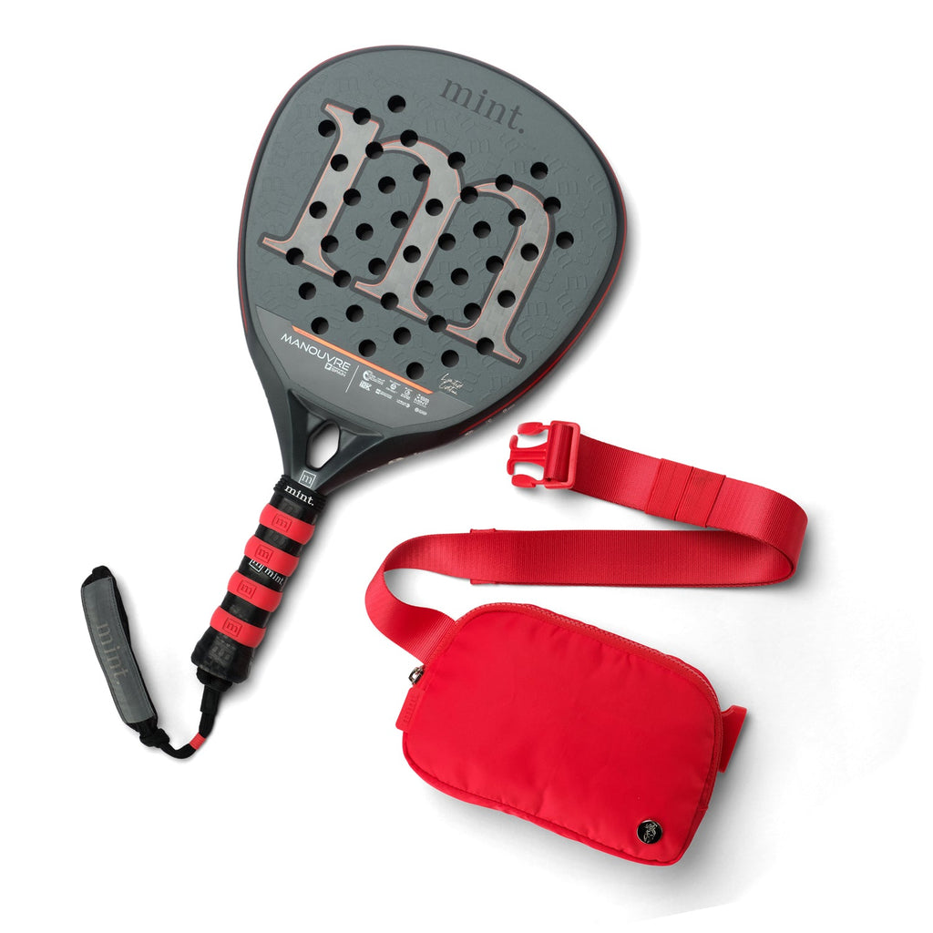 Mint Manouvre Padel Racket with Free Belt Bag - Red