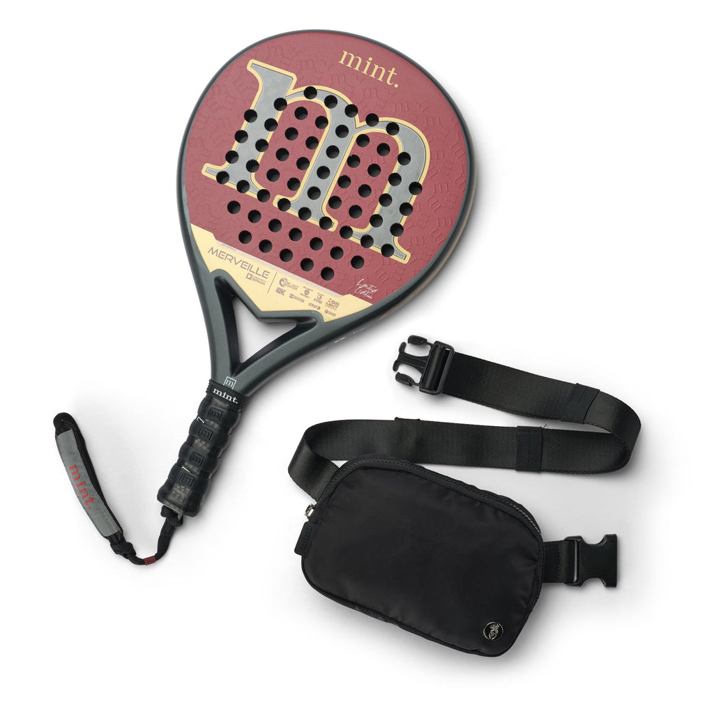 Mint Merveille Padel Racket with Free Belt Bag - Black