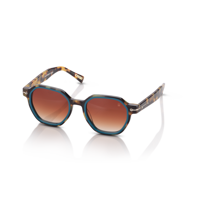 Mente Mirroir Brown Havana & Solid Teal - Frame 4