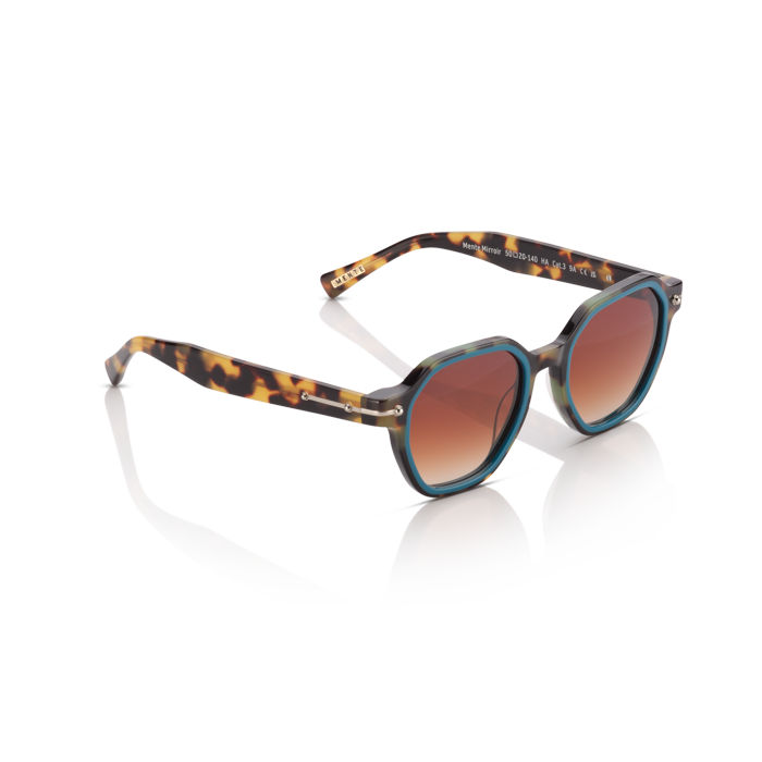 Mente Mirroir Brown Havana & Solid Teal - Frame 43