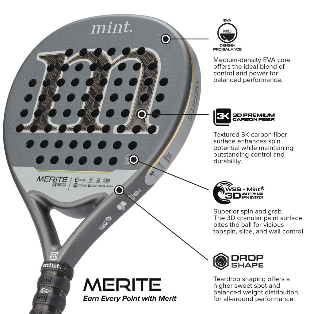 Mint Merite Padel Racket with Free Belt Bag