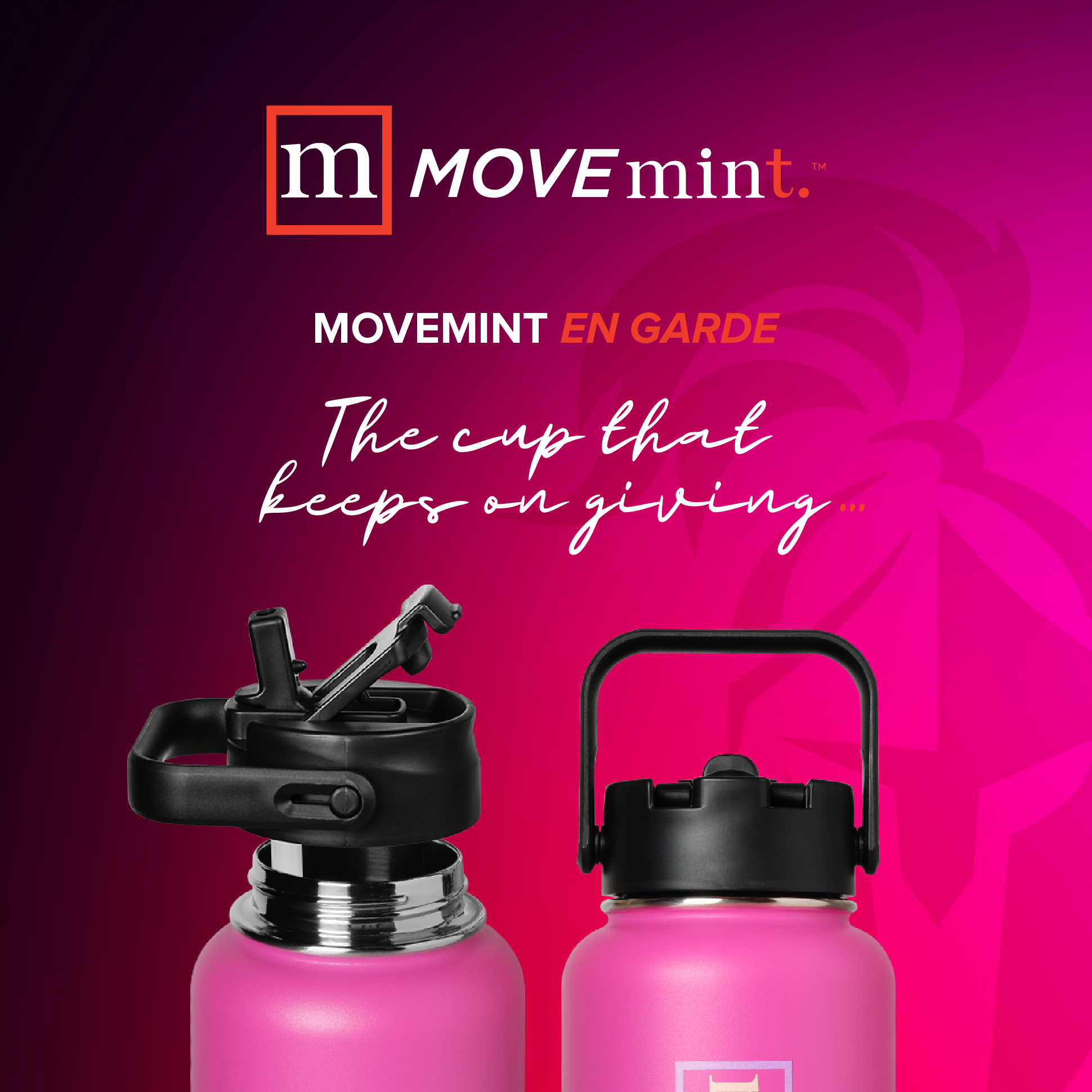 Upward MOVEmint 32 oz Water Bottle, Playful Pink