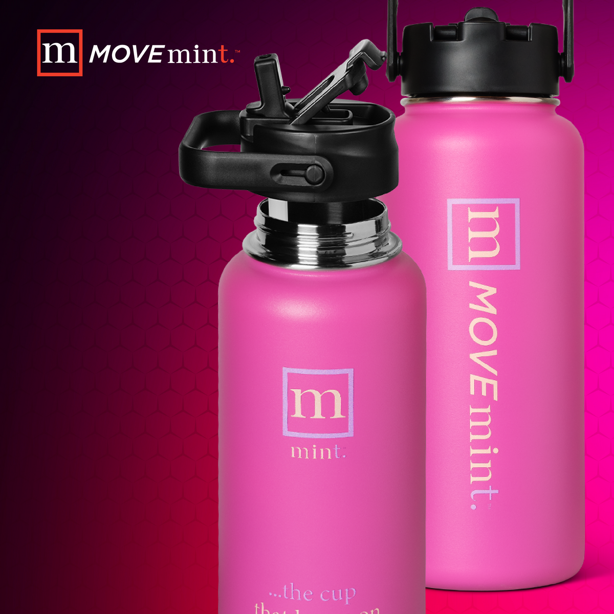 Upward MOVEmint 32 oz Water Bottle, Playful Pink