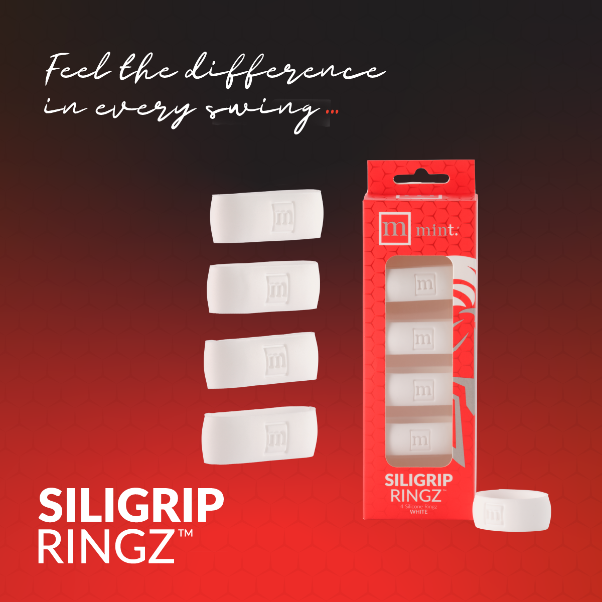 SiliGrip Ringz™ Racket Grip, White